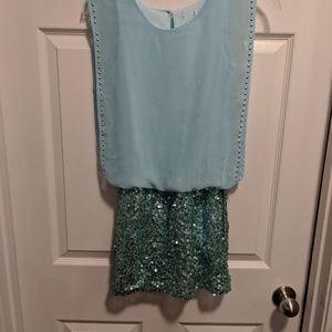 Girl's studded chiffon dress sequins detail (12)